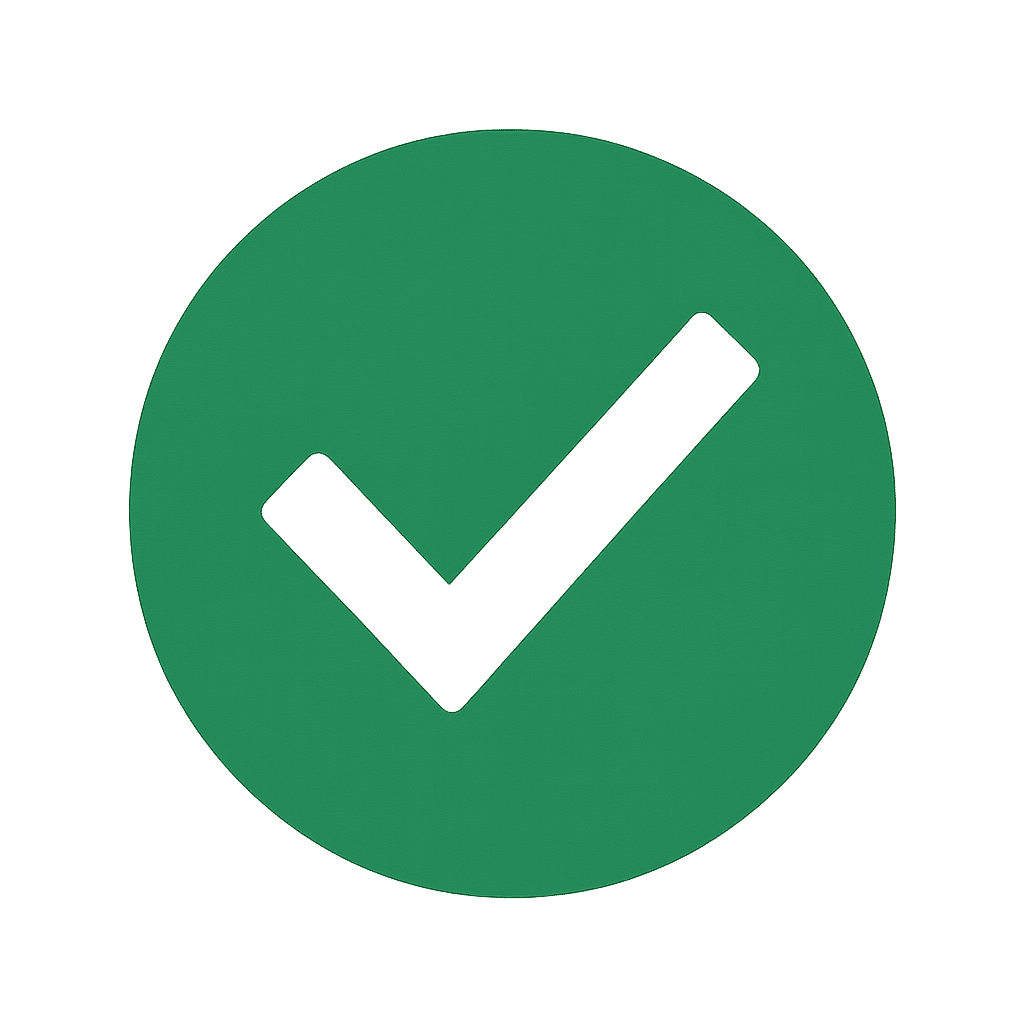green checkmark